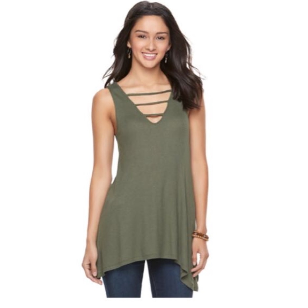 Juniors green Mudd tank top M